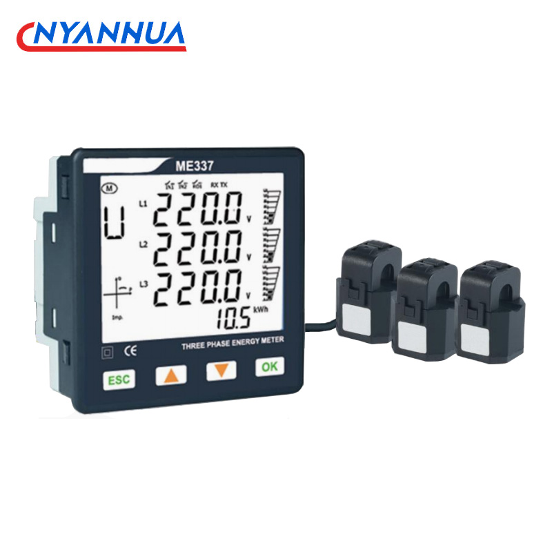 Diy Electronics Store - มิเตอร์ใช้พลังงานชนิดแผง AC220V มัลติฟังก์ชั่นมิเตอร์ไฟฟ้า3เฟสพร้อมหม้อแปลงกระแสไฟฟ้า50A 200A 150A 100A