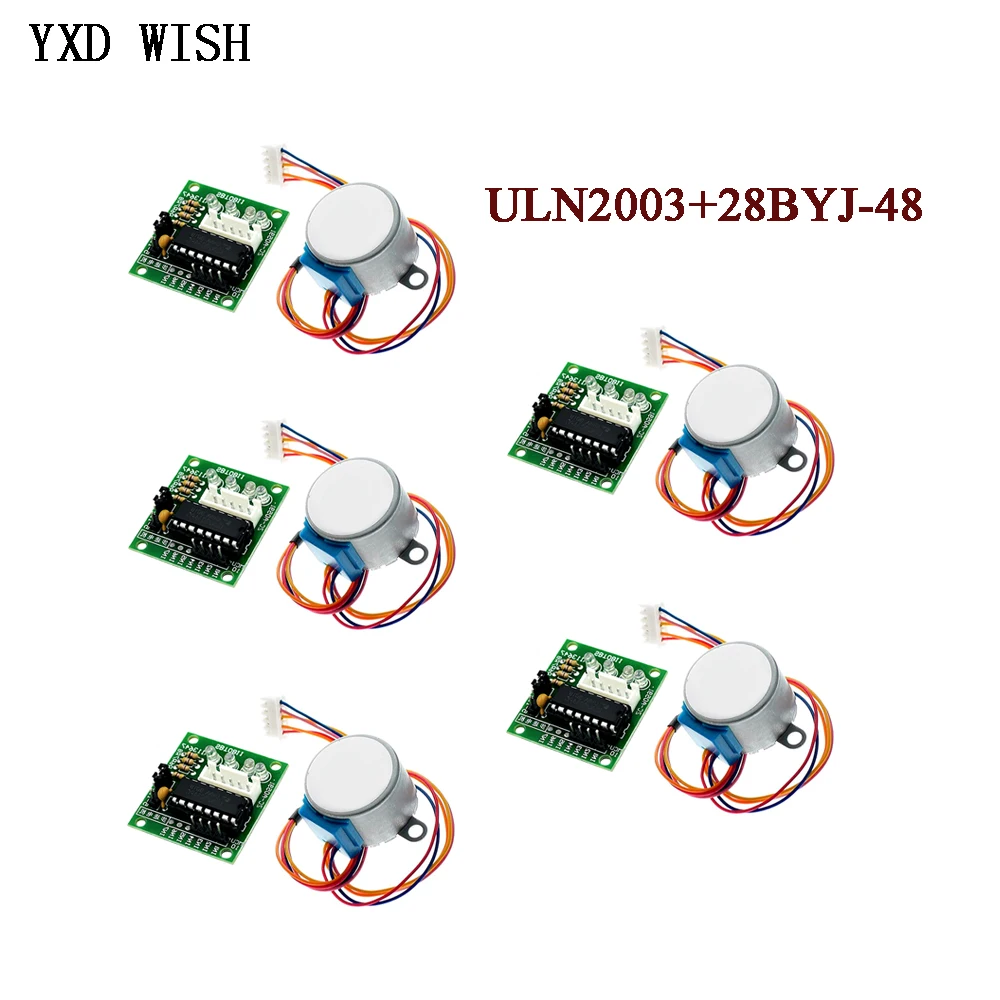 Stepper Motor 28Byj - มอเตอร์สเต็ปเปอร์แบบมีขั้นตอนลดแรงดัน5V 12V มอเตอร์สเต็ป4เฟสสำหรับ Arduino มอเตอร์5ชิ้น28BYJ-48 ULN2003
