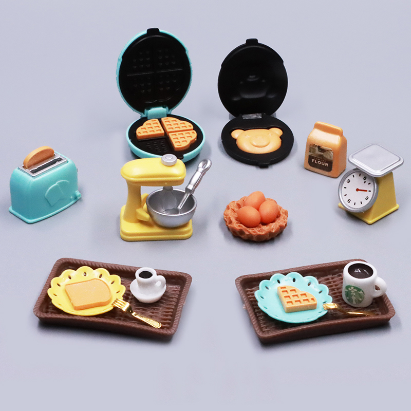 Diy Electronics Kids - DIY ตุ๊กตาหมีบิสกิต 1/12 Miniature เฟอร์นิเจอร์เครื่องปิ้งขนมปังเตาอบผสมอิเล็กทรอนิกส์ Scale