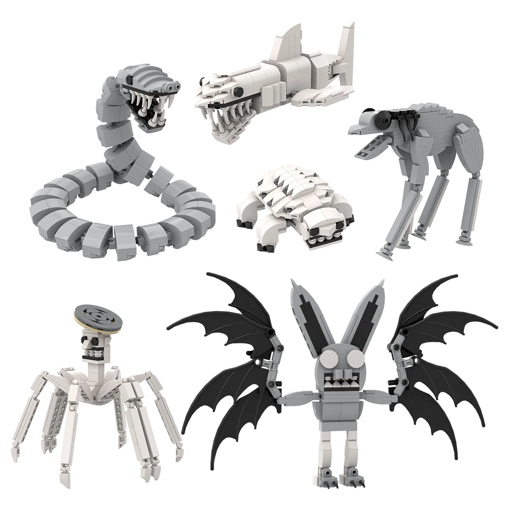 Diy Lego Electronics - โมเดลตัวละคร Moc zoonomalys บล็อกตัวต่อเกมสยองขวัญคลาสสิกงูฉลามแมงมุมม้าค้างคาว DIY อิฐของเล่นของขวัญสำหรับเด็ก