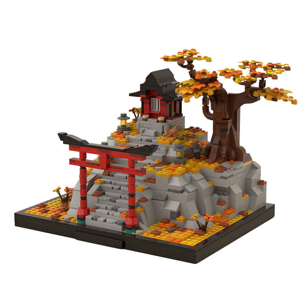 Diy Lego Electronics - โกบริกส์ MOC ชุดตัวต่อสถาปัตยกรรมวัดภูเขาชินโต รุ่น Autumn Sanctuary