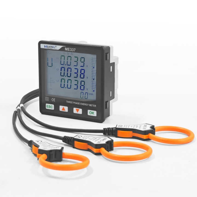 Diy Electronics Store - ME337 RS485 Rogowski Coil LCD ดิจิตอลมิเตอร์วัดพลังงานไฟฟ้าแบบสามเฟส