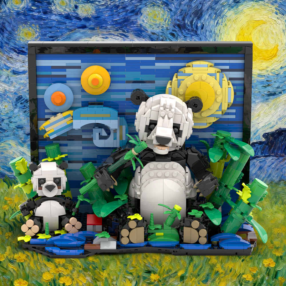 ตัวต่อโกบริกส์ MOC รถตู้แพนด้า - Diy Electronics Art บทวิจารณ์และราคา