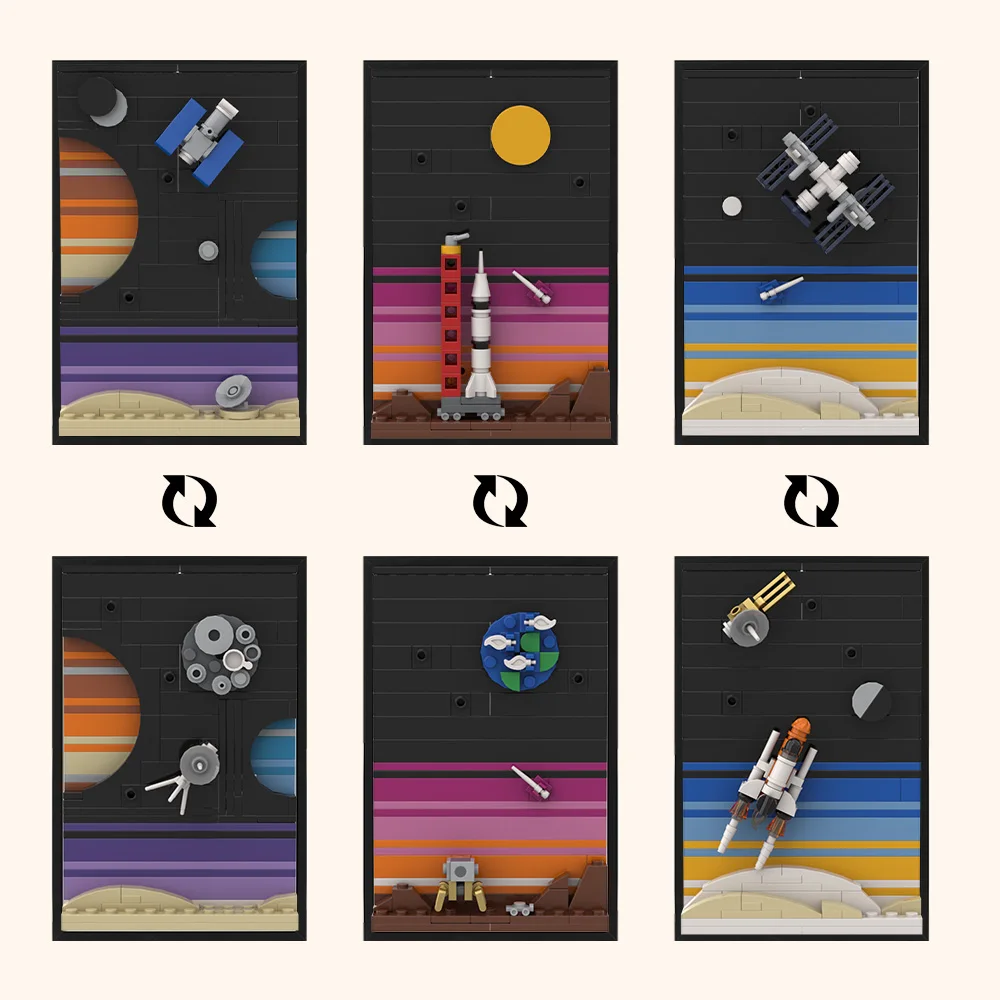 MOC Space Story โปสการ์ดรุ่น B - Diy Electronics Art บทวิจารณ์และราคา