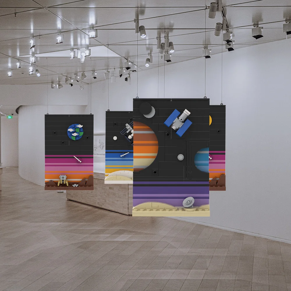MOC Space Story โปสการ์ดรุ่น B - Diy Electronics Art บทวิจารณ์และราคา