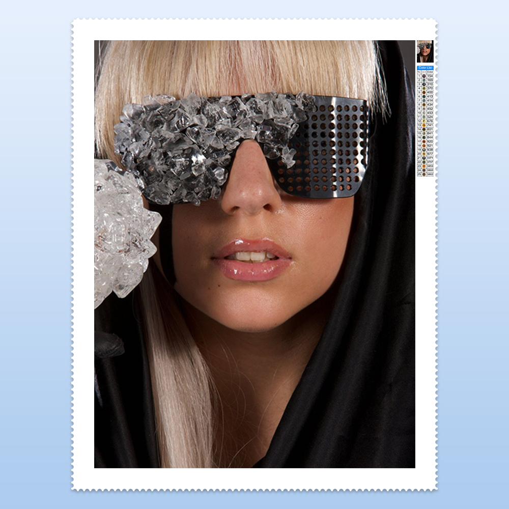 L-Lady G-Gaga ภาพวาดเพชร ดนตรี - Diy Electronics Art บทวิจารณ์และราคา